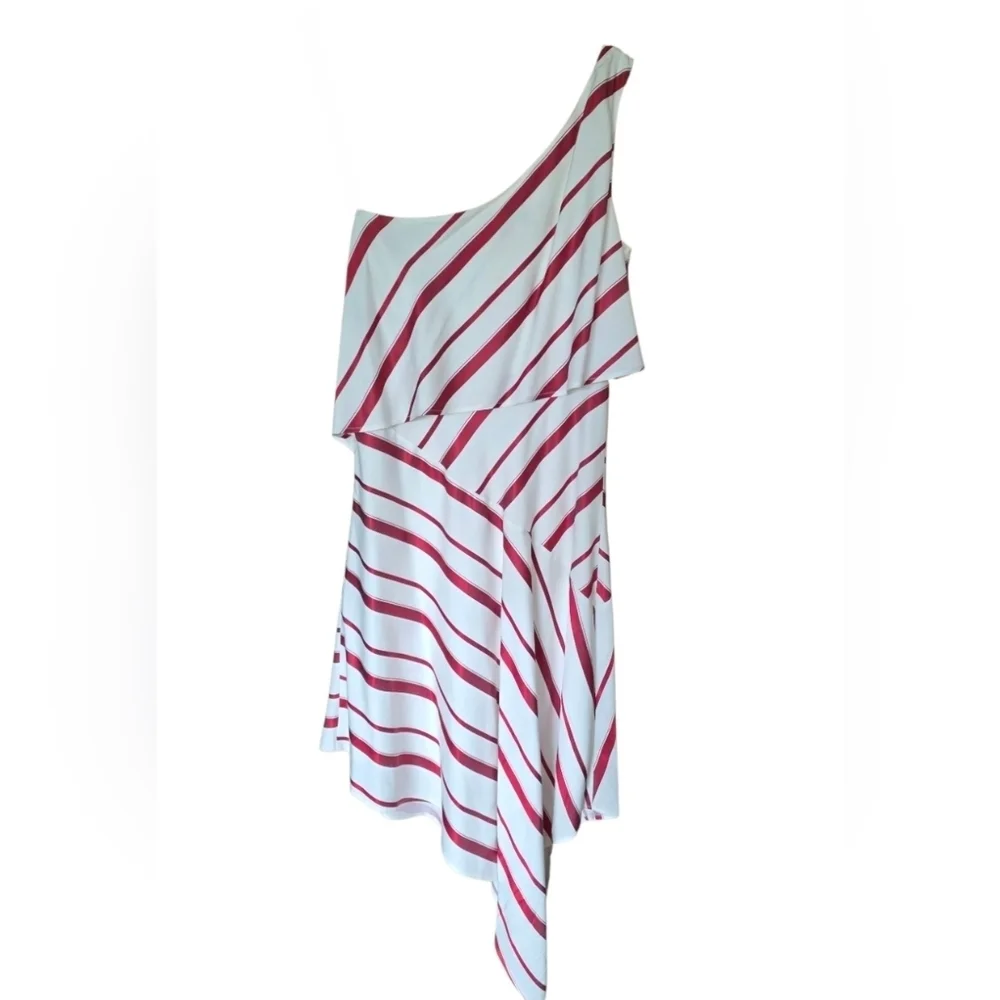 Banana Republic Asymmetrical One Shoulder Layered Striped Dress- Size 8